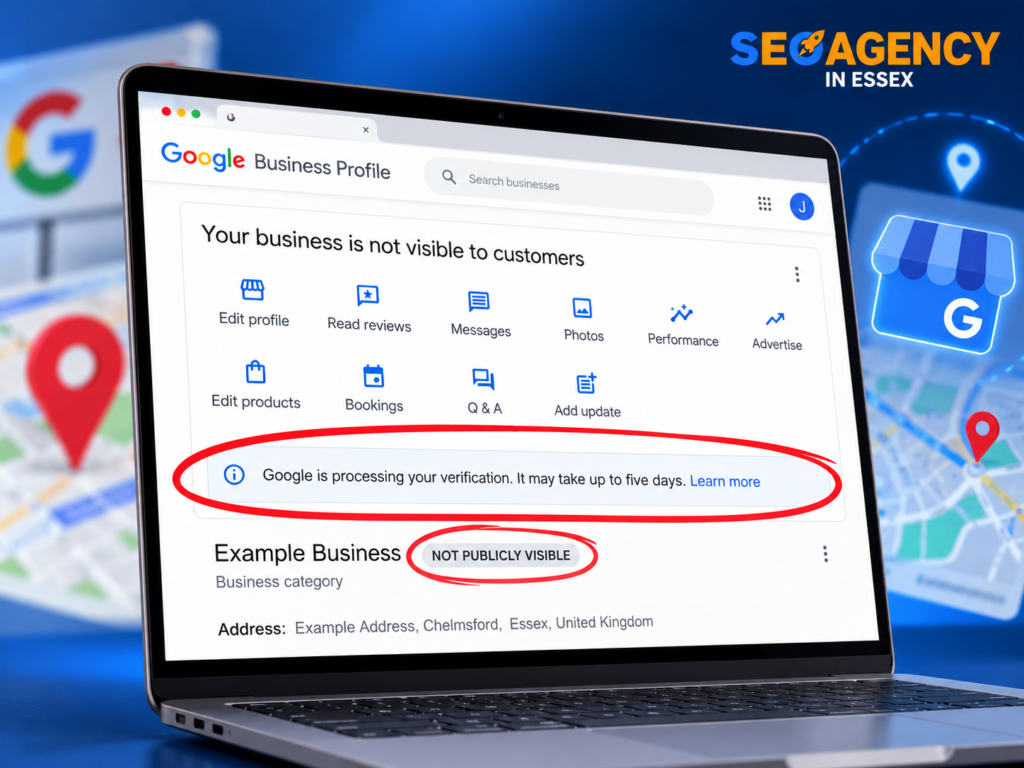 Google Business Profile showing not publicly visible status
